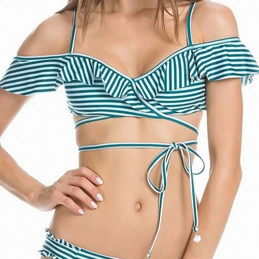 Isabella Rose Avalon Off the Shoulder Bikini Top L